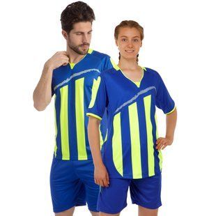 Форма футбольна комплект футболка та шорти Zelart Dinky CO-16003 розмір 3XL колір синій-салатовий
