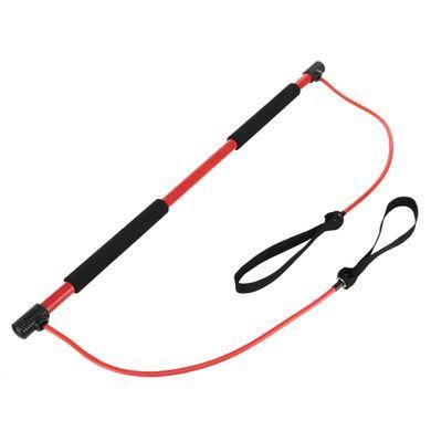 Палка гимнастическая с эспандерами Gym Stick для фитнеса Zelart F-932 1м черный-красный