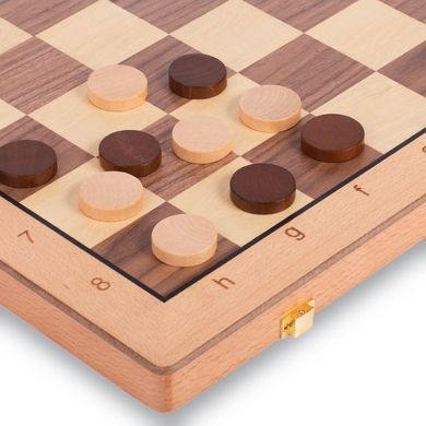 Шахматы шашки 2 в 1 набор настольных игр деревянные Zelart W9042 размер 43x43см
