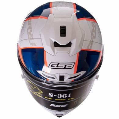 Мотошолом інтеграл (full face) GSB GSB-361 розмір XL колір сірий-білий