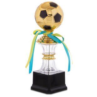 Кубок спортивний нагородний Футбол Zelart BALL YK-015 висота 28см золото