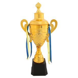 Кубок спортивний з ручками та кришкою Zelart Thunder JZ19629C висота 45см золотий