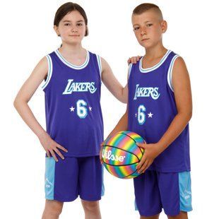 Форма баскетбольна дитяча NBA клуб Los Angeles Lakers 6 BA-9970 розмір S колір фіолетовий-блакитний