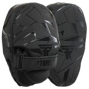 Лапа боксерська вигнута тренувальна шкіра FISTRAGE INTENSE FIGHTER VL-9348 колір сірий-чорний