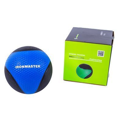 Мяч медбол IronMaster 4кг d-22см черно-синий IR97801I-4