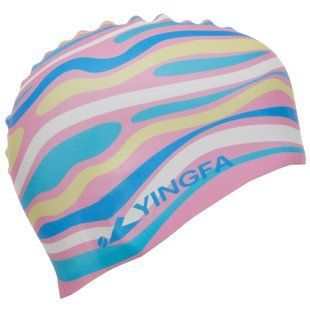 Шапочка для плавання силіконова YINGFA C0080 колір блакитний-рожевий