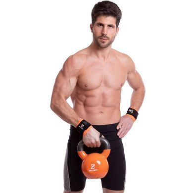 Бинты кистевые для жима STRENGTH WRIST WRAPS Zelart TA-2256 2штуки черный-оранжевый