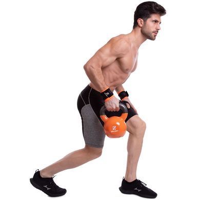 Бинты кистевые для жима STRENGTH WRIST WRAPS Zelart TA-2256 2штуки черный-оранжевый