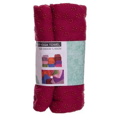Коврик полотенце для йоги из микрофибры нескользящий Zelart FI-4938 цвет розовый
