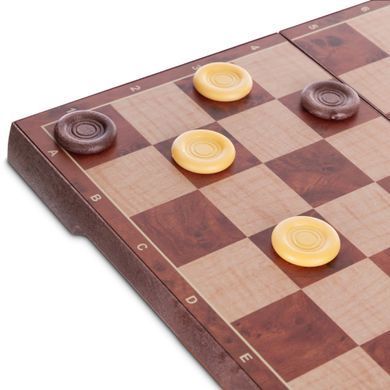 Шахматы шашки 2 в 1 набор настольных игр пластиковые на магнитах Zelart QX2880-S размер 30сx30см