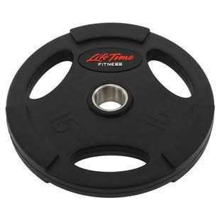 Млинці диски гумові з потрійним хватом та металевою втулкою LIFE FITNESS SC-80154B-15 51мм 15кг чорний