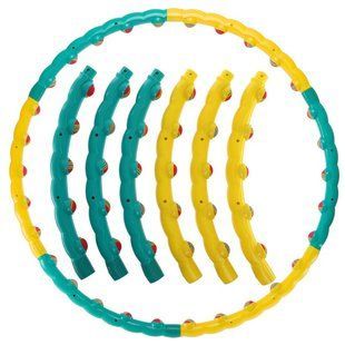 Обруч для схуднення масажний розбірний Хула Хуп Hula Hoop COLOR BALL 3008 6 секцій жовтий-бірюзовий