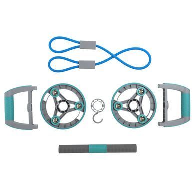 Колесо для преса 3 в 1 універсальний компактний фітнес-набір Multipurpose compact fitness set Yogaplus FI-9377 колір сірий-рожевий
