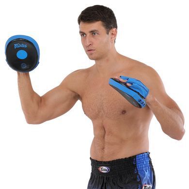 Міні-лапа боксерська зігнута тренувальна шкіра FAIRTEX BO-9483 колір чорний-жовтий
