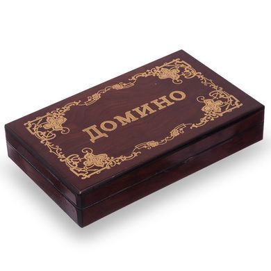Домино настольная игра в стильной сувенирной шкатулке под дерево Zelart 5010-H 28 костей белый