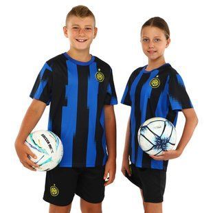Форма футбольная детская с символикой футбольного клуба INTER MILAN домашняя Zelart CO-7194 размер XS-22, рост 116 цвет синий-черный