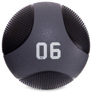 Медбол мяч медицинский Medicine Ball Zelart FI-2824-6 6кг черный