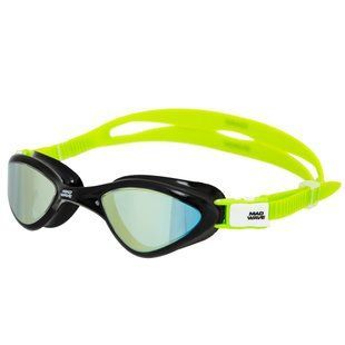 Окуляри для плавання дорослі райдужні лінзи дорослі MadWave RAPID TECH L Rainbow M048104 колір чорний-зелений