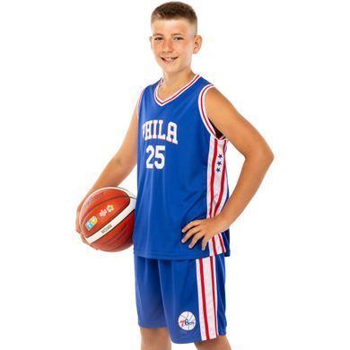 Форма баскетбольная детская NBA клуб Philadelphia 76ers 25 BA-0927 размер S цвет синий-белый