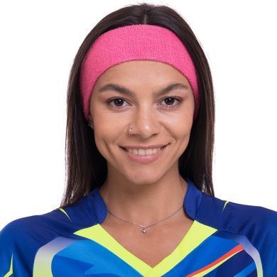 Пов'язка спортивна махрова на голову від поту Record BC-5760 колір білий