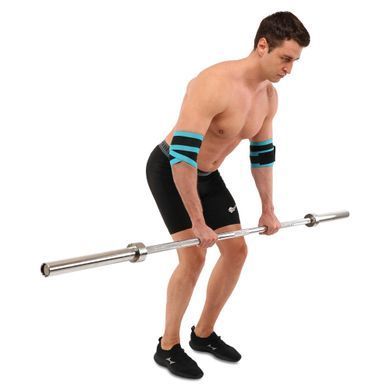 Бинты на локти для жима ELBOW WRAPS LiveUp LP8725 цвет синий-черный