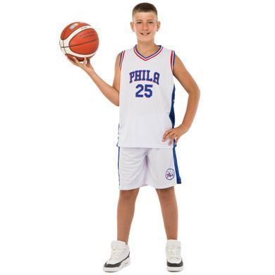 Форма баскетбольная детская NBA клуб Philadelphia 76ers 25 BA-0927 размер S цвет синий-белый