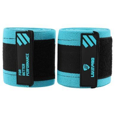 Бинты на локти для жима ELBOW WRAPS LiveUp LP8725 цвет синий-черный