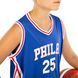 Форма баскетбольная детская NBA клуб Philadelphia 76ers 25 BA-0927 размер S цвет синий-белый
