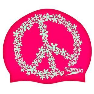Шапочка для плавання силіконова для дорослих SPEEDO SLOGAN PRINT 808385C899 рожевий-м'ятний