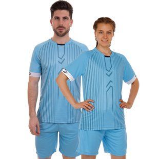 Форма футбольна комплект футболка та шорти Zelart CO-2003 розмір 2XL колір блакитний