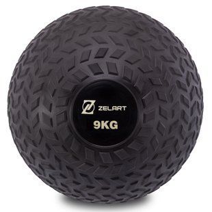 Слэмбол мяч набивной для кроссфита и фитнеса Slam Ball Zelart FI-7474-9 9кг черный