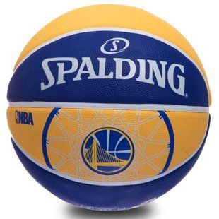 М'яч баскетбольний гумовий SPALDING NBA Team WARRIORS 83304Z розмір 7 синій-жовтий