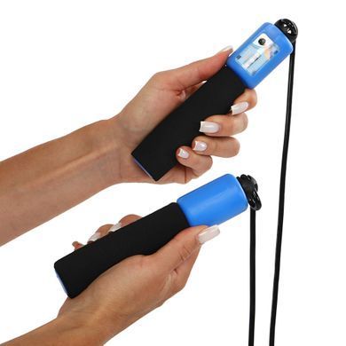 Скакалка с электронным счетчиком Zelart FI-2512 2,8м черный-синий