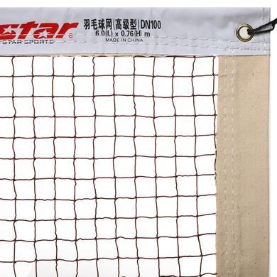 Сетка для бадминтона STAR DN100 6,1x0,76м красный-белый