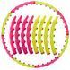 Обруч для схуднення масажний розбірний Хула Хуп Hula Hoop SPORT HOOP JS-6013 8 секцій рожевий-лимонний