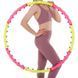 Обруч для схуднення масажний розбірний Хула Хуп Hula Hoop SPORT HOOP JS-6013 8 секцій рожевий-лимонний
