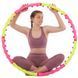 Обруч для схуднення масажний розбірний Хула Хуп Hula Hoop SPORT HOOP JS-6013 8 секцій рожевий-лимонний
