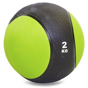 Медбол м'яч медичний Medicine Ball Record C-2660-2 колір чорний-салатовий