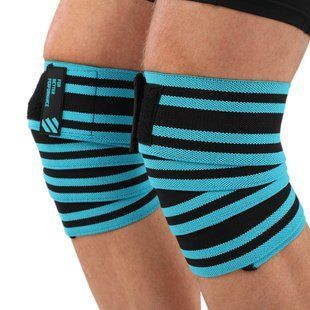 Коленные бинты для приседаний KNEE WRAPS LiveUp LP8724 цвет синий-черный