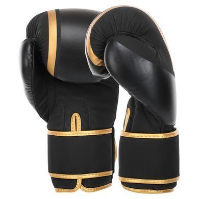 Рукавиці боксерські на липучці PU HARD TOUCH BO-4250 розмір 14 унції колір чорний-жовтий