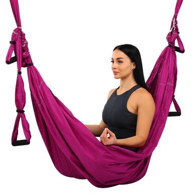 Гамак для йоги Antigravity Yoga Zelart FI-4775 цвет темно-розовый