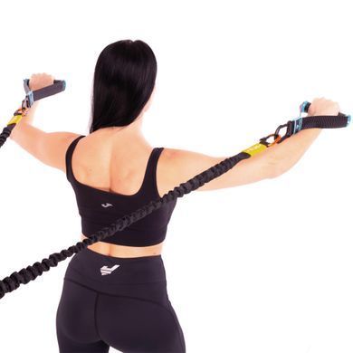 Эспандер трубчатый с карабином в защитном рукаве RESISTANCE TUBE LiveUp LP8401-S нагрузка низкая