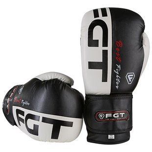 Перчатки боксерские FGT 12 oz черно-белые FT-3555/12
