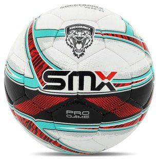 М'яч футбольний професійний SOCCERMAX FB-5049 колір білий-червоний