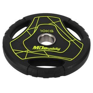 Млинці диски поліуретанові з потрійним хватом та металевою втулкою MD Buddy TA-9647-10 51мм 10кг чорний