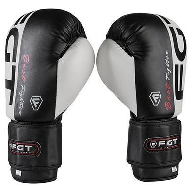 Перчатки боксерские FGT 12 oz черно-белые FT-3555/12