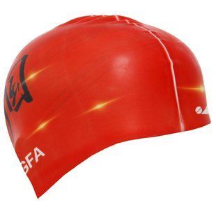 Шапочка для плавання силіконова YINGFA C0080 колір червоний-чорний
