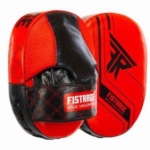 Лапа боксерська вигнута тренувальна шкіра FISTRAGE VL-4308 колір червоний