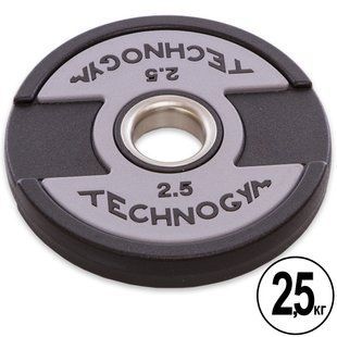 Млинці диски поліуретанові 2 Handle металева втулка TECHNOGYM TG-1837-2_5 51мм 2,5кг чорний