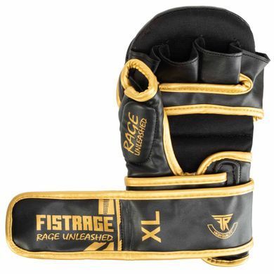 Перчатки Крабы спаринговые для MMA FISTRAGE VL-5521 размер S цвет черный-золотой